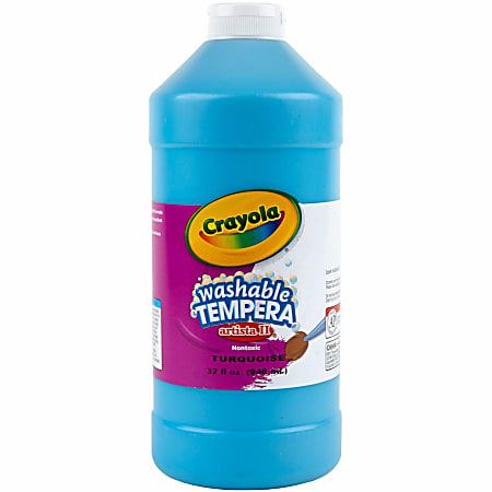 Crayola Washable Tempera Paint - 1 quart - 1 Each - Turquoise Crayola Washable Tempera Paint - 1 quart - 1 Each - Turquoise