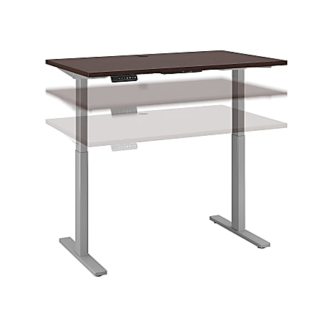 Bush Business Furniture Move 60 Series Electric 48"W x 24"D Height Adjustable Standing Desk, Mocha Cherry/Cool Gray Metallic, Standard Delivery