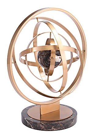 Zuo Modern Atom Sculpture, 18 1/2"H x 15"W x 12 7/16"D, Brown