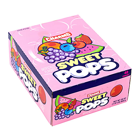 Charms Lollipops, Sweet Flat Pop, Pack Of 48