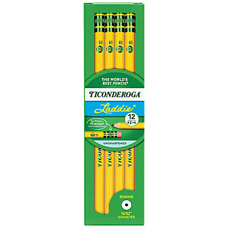 Ticonderoga Dixon Laddie Elementary Pencils, #2 Lead, Pack of 12