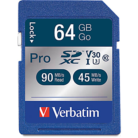 Verbatim 64GB Pro 600X SDXC Memory Card, UHS-1