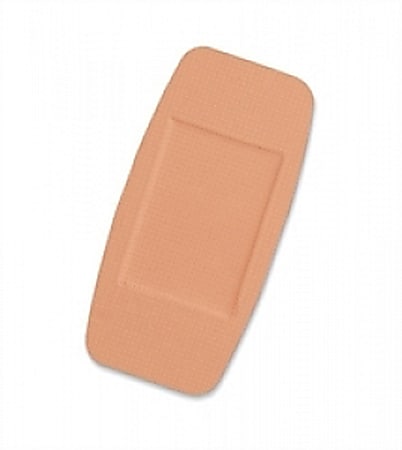 CURAD&reg; Plastic Adhesive Bandages, 2" x 4", Tan, 50/Box, Case Of 12 Boxes