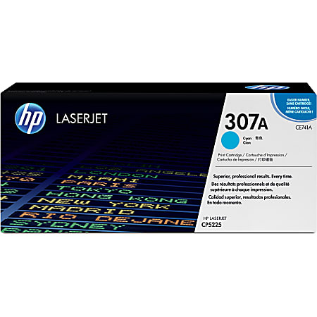 HP 307A Cyan Toner Cartridge, CE741A