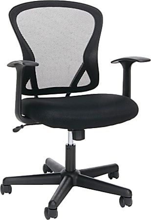OFM Essentials Swivel Mesh Mid-Back Task Chair, Black/Silver