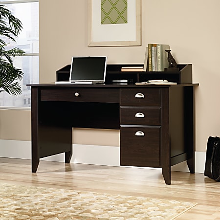 Sauder® Shoal Creek 54"W Computer Desk With Organizer Hutch, Jamocha Wood