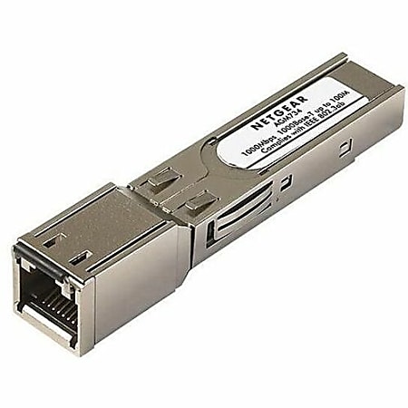 Netgear ProSafe AGM734 SFP Module - For Data Networking - 1 x RJ-45 1000Base-T LAN - Twisted PairGigabit Ethernet - 1000Base-T0.10 km Maximum Distance