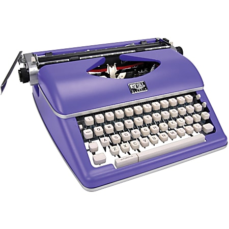 Royal Classic Manual Typewriter - Purple - 11" Print Width - Impression Control Lever, Paper Support Bar, Ribbon Color Selector, Tab Position, Line Spacing