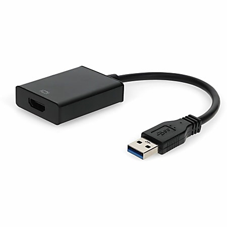 AddOn USB A 3.0 Male to HDMI 1.3 Female Adapter Including 1ft Cable - 100% compatible and guaranteed to work