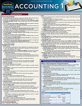 QuickStudy Guide, Accounting 1