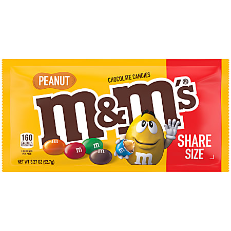 M&amp;M's&reg; Peanut Chocolate Candies, 3 Oz Bag