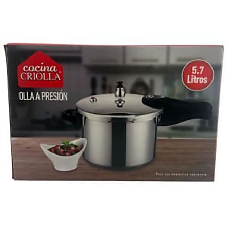 Cocina Criolla Pressure Cooker, 6-Liter, Chrome