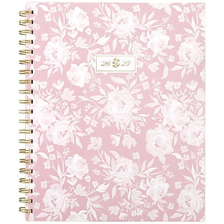Cherrywood Lane for Mead Cambridge® Academic 2026-2027 Weekly Monthly Planner, Peony Lace, Large, 8 1/2" x 11"