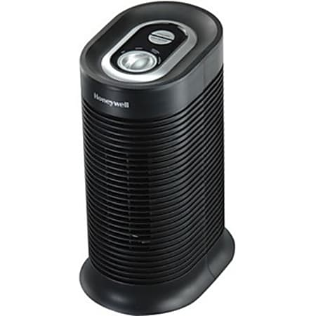 Honeywell True HEPA Compact Tower Allergen Remover - True HEPA, Activated Carbon - 75 Sq. ft. - Black