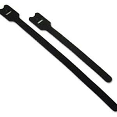 C2G 12in Screw-mountable Hook-and-Loop Cable Ties - 10pk - Cable Tie - Black - 10 Pack - 12" Length