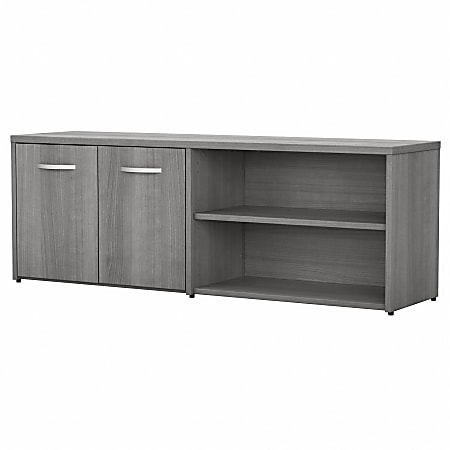 Bush® Business Furniture Studio C 60"W Low Storage Cabinet With Doors And Shelves, Platinum Gray, Standard Delivery