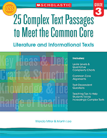 Scholastic 25 Complex Text Passages To Meet The Common Core: Literature And Informational Texts, Grade 3