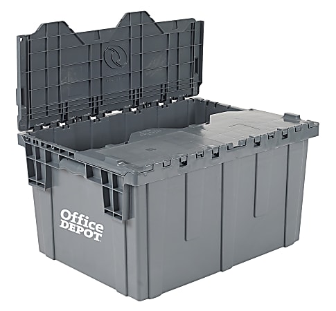 Really Useful Box Plastic Storage Container With HandlesLatch Lid 28 x 17  516 x 12 14 Clear - Office Depot