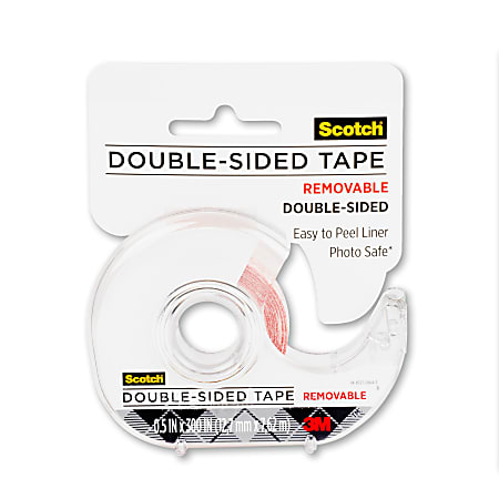 Scotch® Permanent Double-Sided Scrapbooking, Photo & Document Tape, 1/2" x 300", Clear