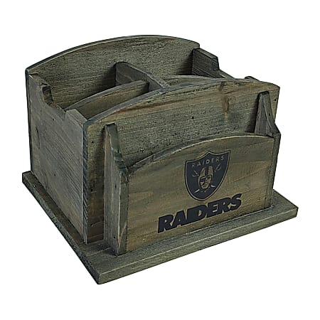 Imperial NFL Rustic Desk Organizer, 8”H x 8-1/2”W x 6-1/2”D, Las Vegas Raiders