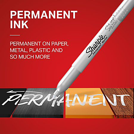 Sharpie Metallic Permanent Markers Fine Point Metallic Silver Pack