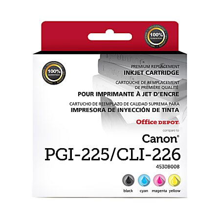 Office Depot® Brand Remanufactured Black, Magenta, Cyan, Yellow Inkjet Cartridge Replacement For Canon PGI-225/CLI-226, Pack Of 4