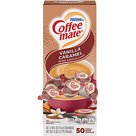 Nestlé® Coffee-mate® Liquid Creamer, Vanilla Caramel Flavor, 0.38 Oz Single Serve x 50