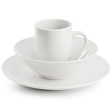 Gibson Home Wintercap 12 Piece Fine Ceramic Dinnerware Set White ...