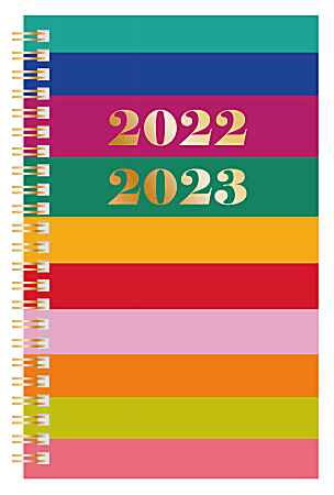 Office Depot® Brand Fashion Weekly/Monthly Academic Planner, 5" x 8", Bold Joy, July 2022 to June 2023, ODD-0605