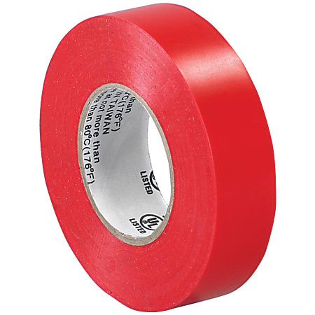 Tape Logic® 6180 Electrical Tape, 1.25" Core, 0.75" x 60', Red, Case Of 200