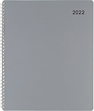 Office Depot® Brand Monthly Planner, 8-1/2" x 11", Silver, January To December 2022, OD001630