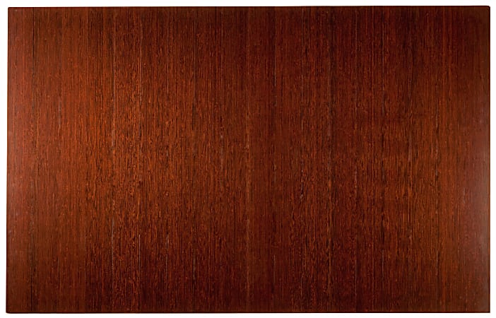 Anji Mountain Bamboo Deluxe Roll-Up Chair Mat, 48" x 72", 8 mm"-Thick, Dark Cherry