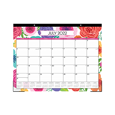 Blue Sky™ Monthly Academic Desk Calendar, 22" x 17", Mahalo, July 2022 to June 2023, 100157-A