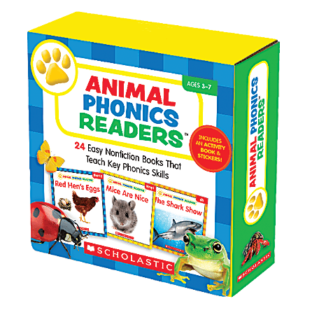 Scholastic Animal Phonics Readers Parent Pack, 5" x 5", Set Of 24 Titles