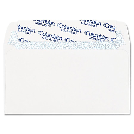 Columbian® #6 Grip-Seal® Business Envelopes, Self-Adhesive, White, Box Of 55