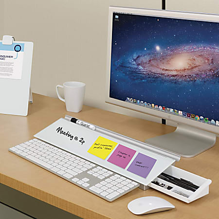  Quartet Glass Dry Erase White Board, Desktop Computer