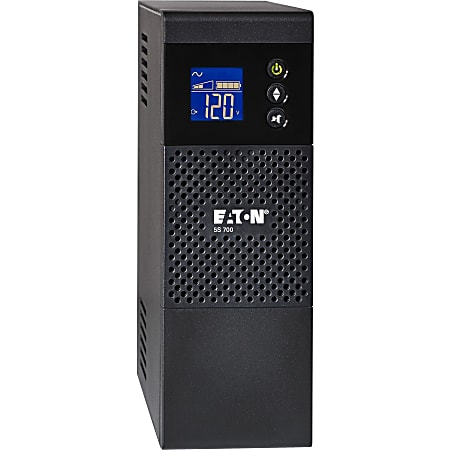 Eaton 5S UPS 700 VA 420 Watt 120V Line-Interactive Battery Backup Tower USB LCD - Tower - 2 Minute Stand-by - 110 V AC Input - 115 V AC Output - 8 x NEMA 5-15R