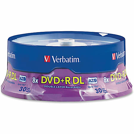 Verbatim® DVD+R Double-Layer Disc Spindle, Pack Of 30