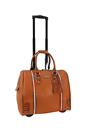Cabrelli & Co. 714010U 15.6" Laptop Rollerbrief with tape, Cognac