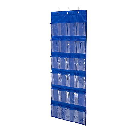 Honey-Can-Do Over-The-Door 24-Pocket Closet Organizer, 57"H x 21"W x 2 1/2"D, Navy