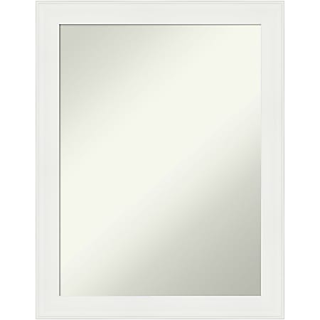 Amanti Art Narrow Non-Beveled Rectangle Framed Bathroom Wall Mirror, 27-1/2” x 21-1/2”, Vanity White
