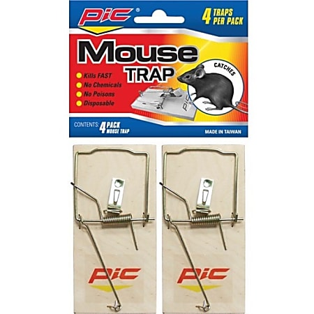 PIC Wood Mouse Traps - 4 / Pack