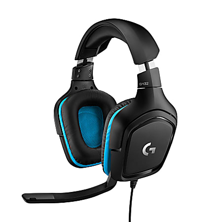 Logitech® G432 7.1 Surround Sound Over-The-Ear Wired Gaming Headset, Black, 981-000769