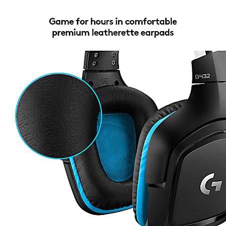 G432 7.1 Black/Blue Surround Gaming Headset Logitech - Versus Gamers