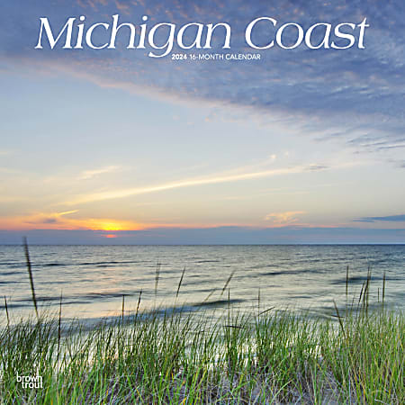 2024 BrownTrout Monthly Square Wall Calendar, 12" x 12", Michigan Coast, January to December