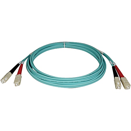 Tripp Lite 15M 10Gb Duplex Multimode 50/125 OM3 LSZH Fiber Optic Patch Cable SC/SC Aqua 50' 50ft 15 Meter, N80615M