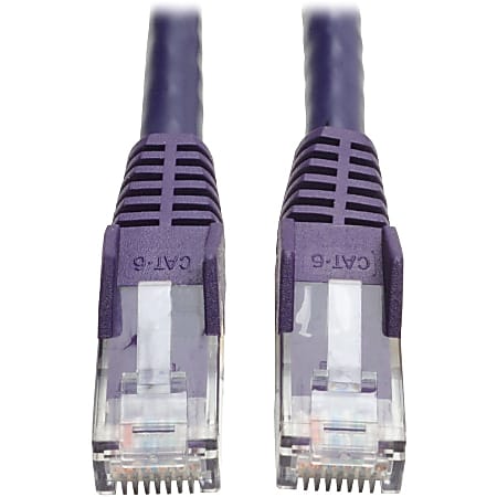 Tripp Lite 125ft Cat6 Gigabit Snagless Molded Patch Cable RJ45 M/M Purple 125' - 125 ft Category 6 Network Cable for Network Device - First End: 1 x RJ-45 Network - Male - Second End: 1 x RJ-45 Network - Male - Patch Cable - Purple