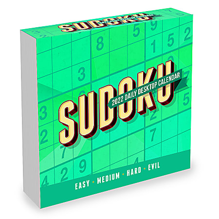 TF Publishing Arts & Entertainment Daily Desk Calendar, 5-1/4" x 5-1/4", Sudoku, January To December 2022