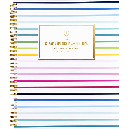 AT-A-GLANCE 2024 Weekly & Monthly Planner Simplified By Emily Ley For At A Glance 8 1 2 X 11 Large Customizable Lilac Pinstripe El17 901 24 - View #5