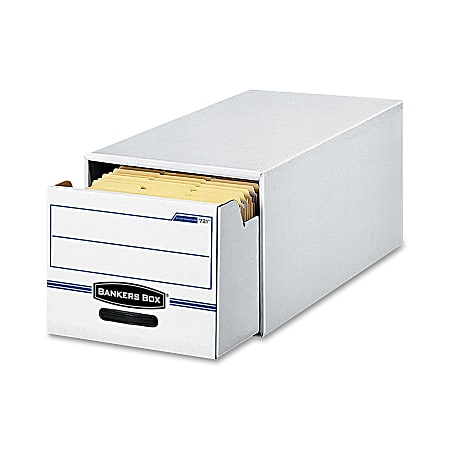 Bankers Box® Stor/Drawer® File, Letter Size, 11 1/2" x 14" x 25 1/2", 60% Recycled, White/Blue, Pack Of 6